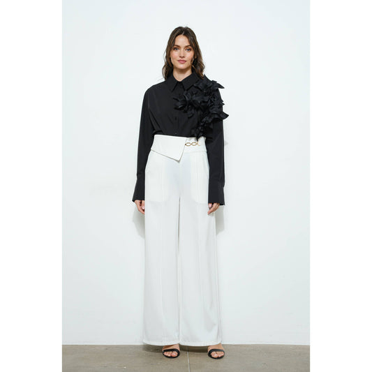 3D Flower Button Shirt