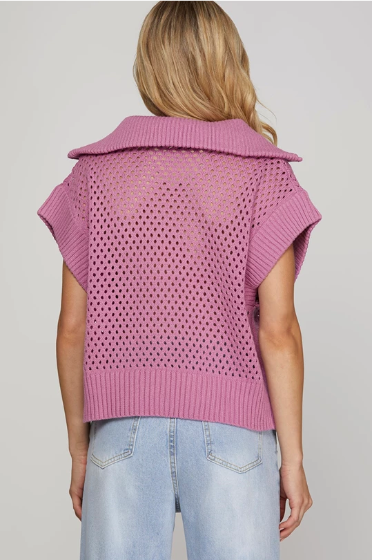 Mauve Zip Sweater Top