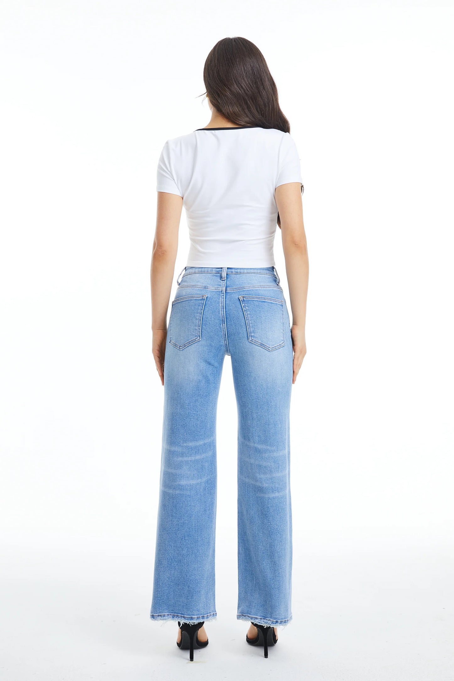 Mid Rise Wide Leg