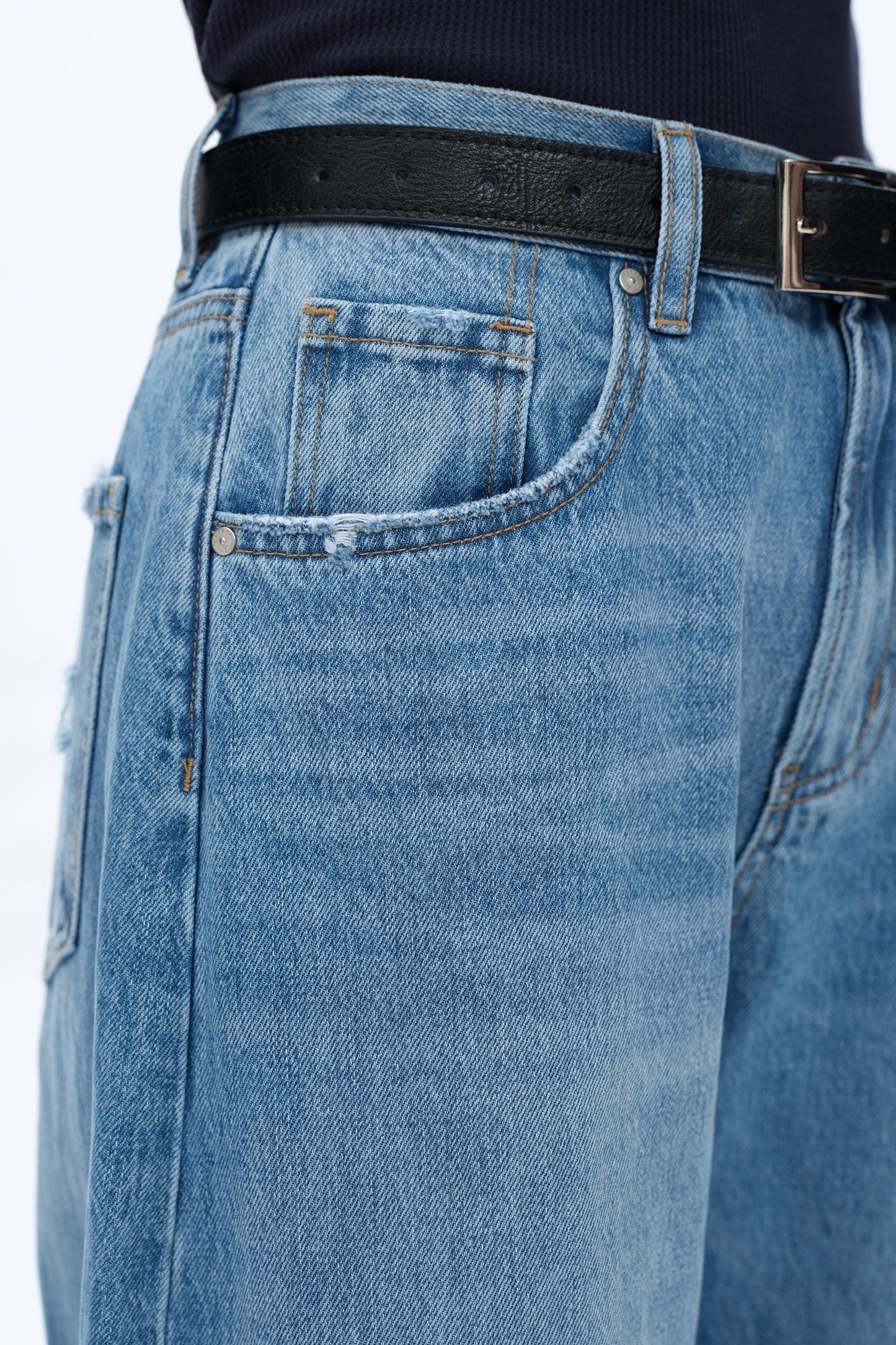 High Rise Barrel Dark Blue