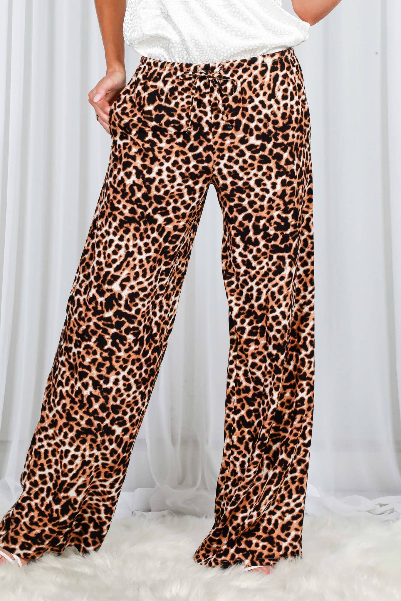 Animal Print Straight Leg Pants