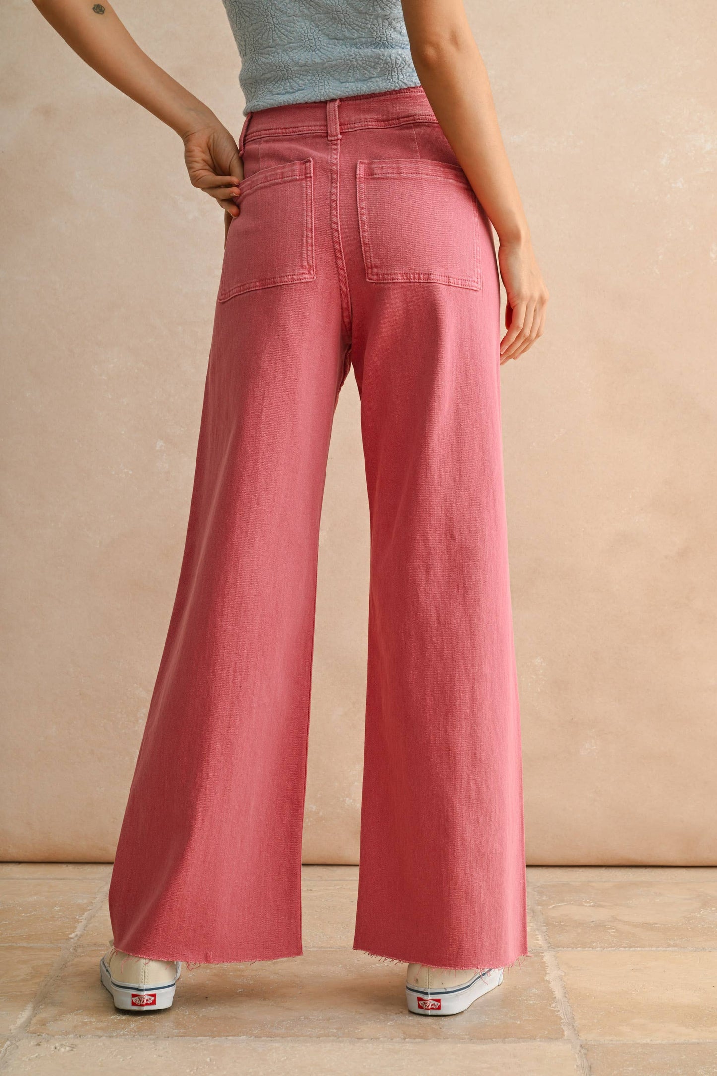 MMP623   STRAIGHT WIDE LEG DENIM PANTS