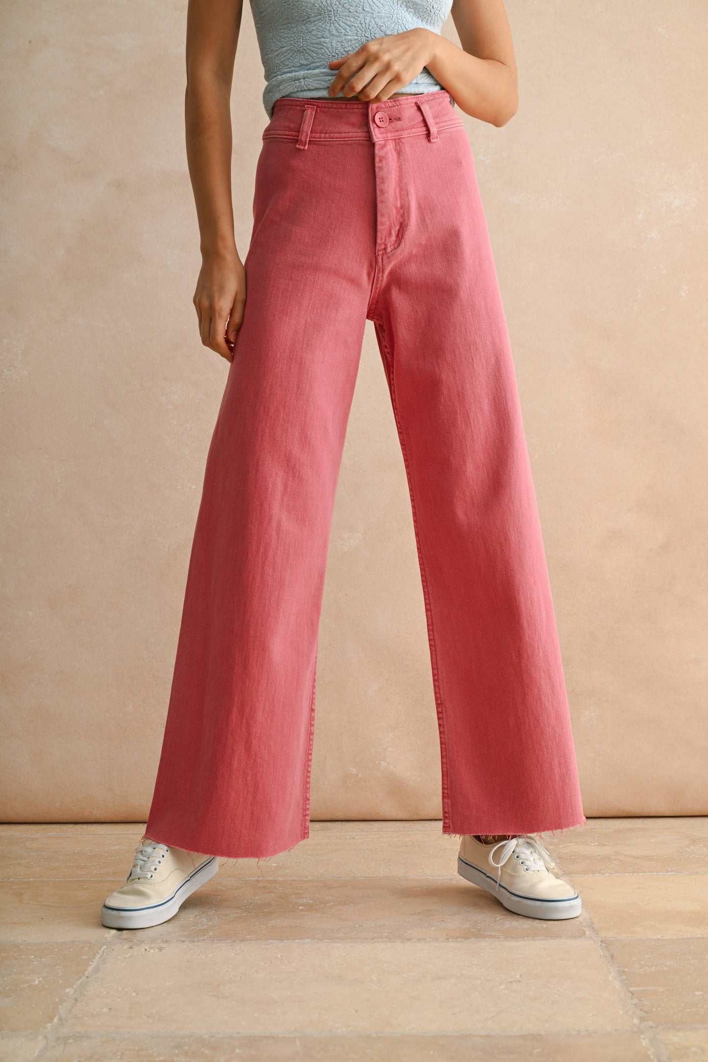 MMP623   STRAIGHT WIDE LEG DENIM PANTS