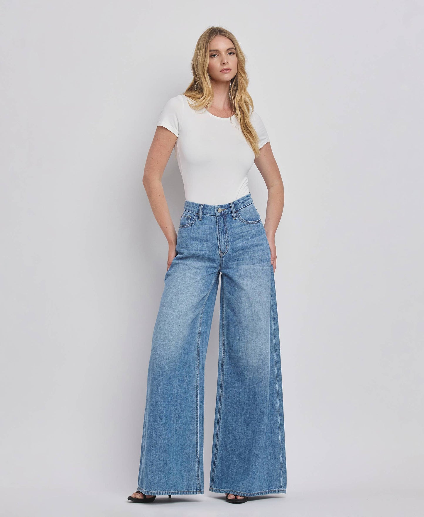 High Rise Wide Leg Jeans