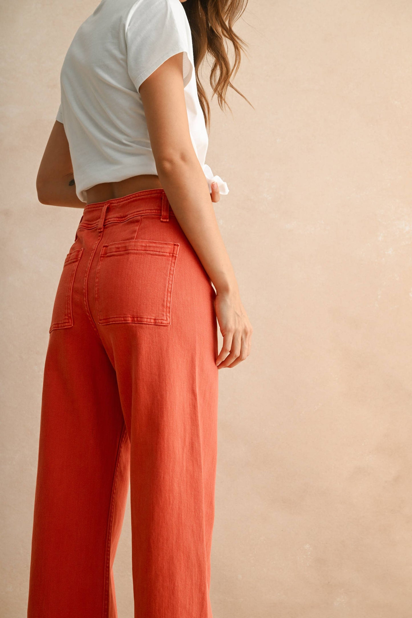 MMP623   STRAIGHT WIDE LEG DENIM PANTS