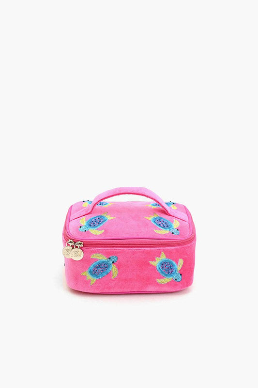 Turtle  Embroidered Travel Jewelry Box