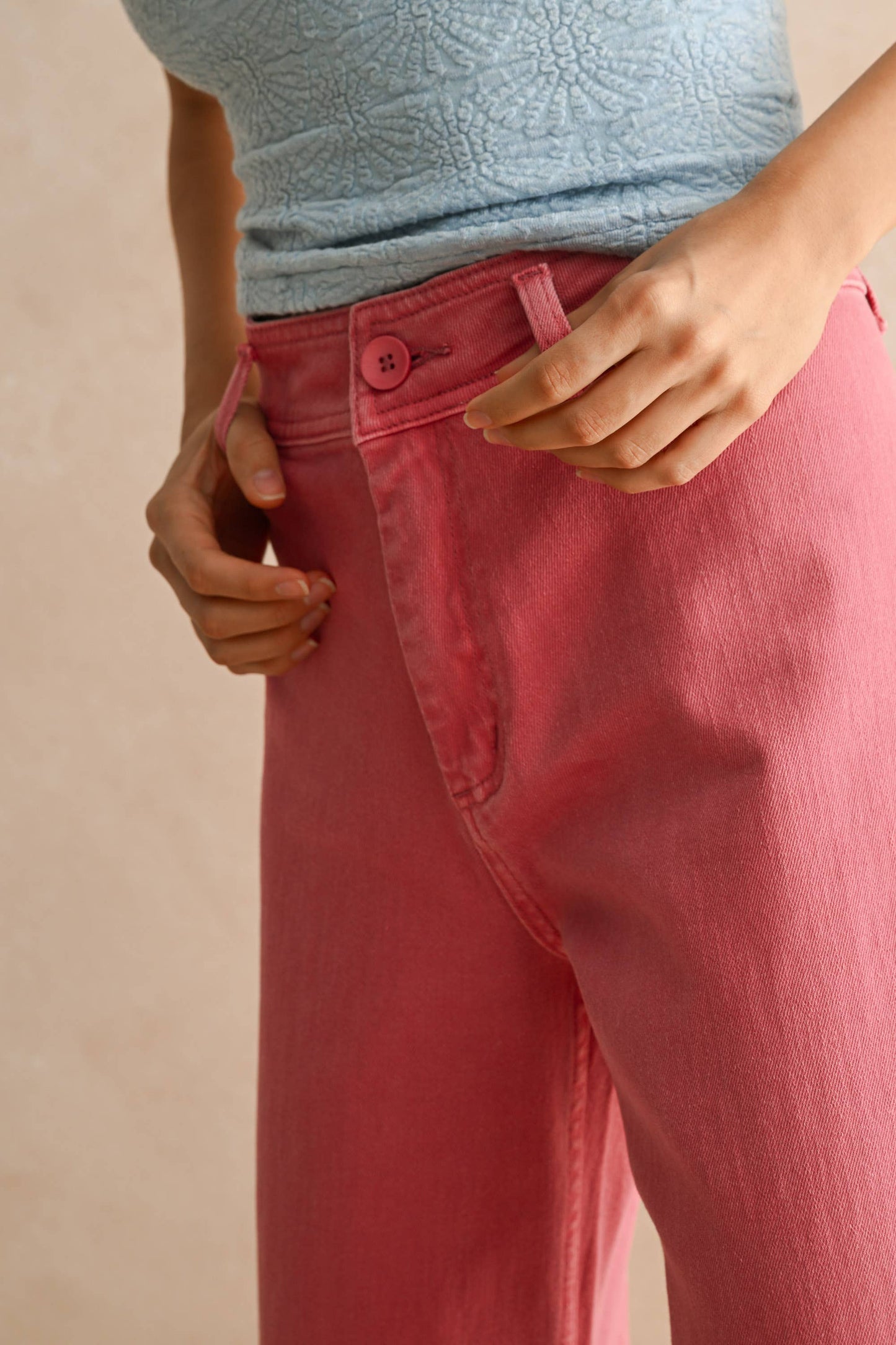 MMP623   STRAIGHT WIDE LEG DENIM PANTS