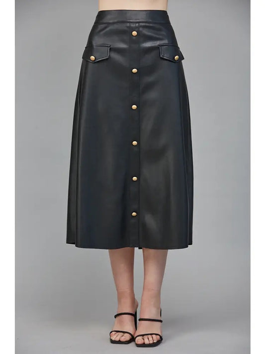 The Edge Midi Leather Skirt