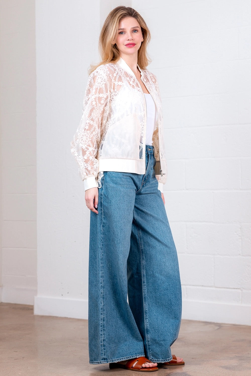 Lace Bomber Jacket