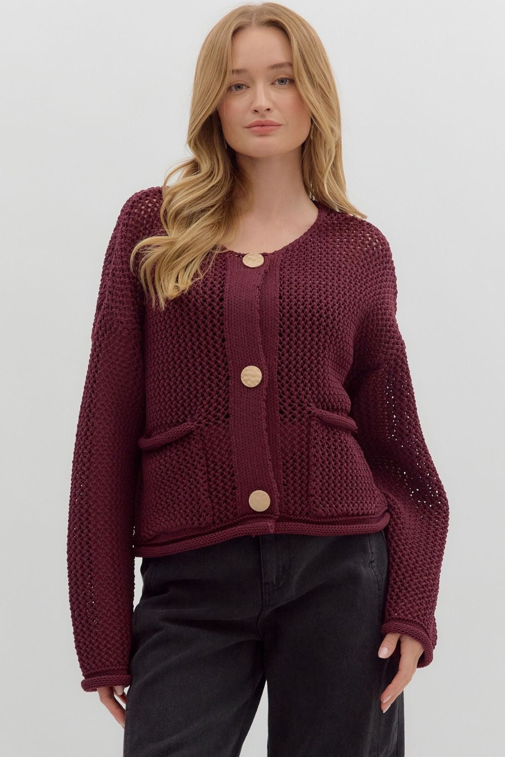 Wine Cardigan