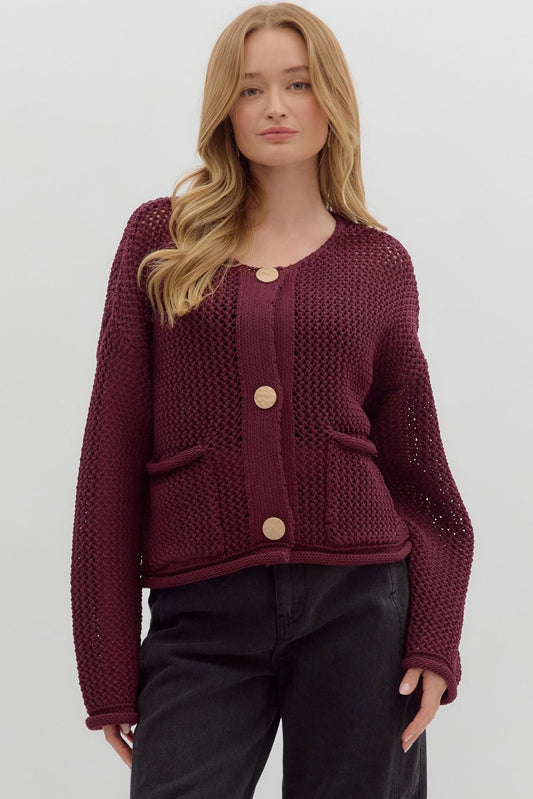 Wine Cardigan