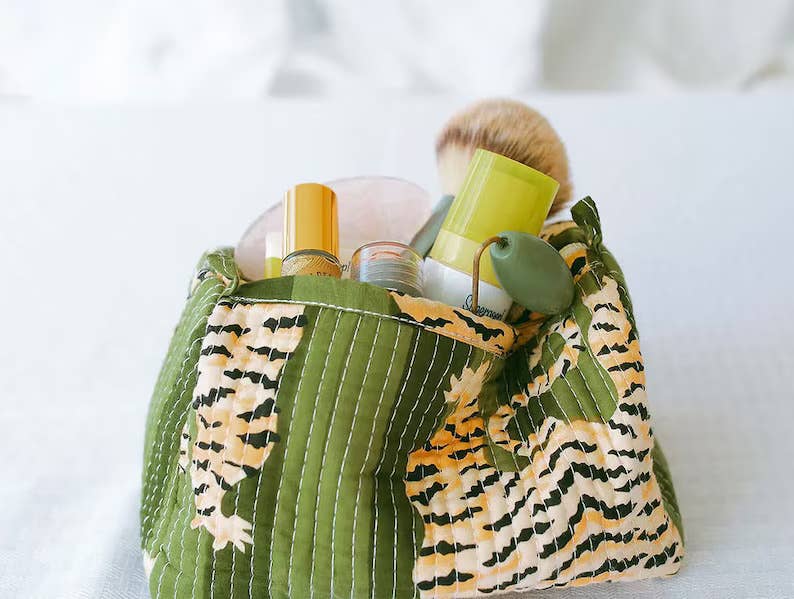 Green Tiger Cosmetic or Toiletry Bag set