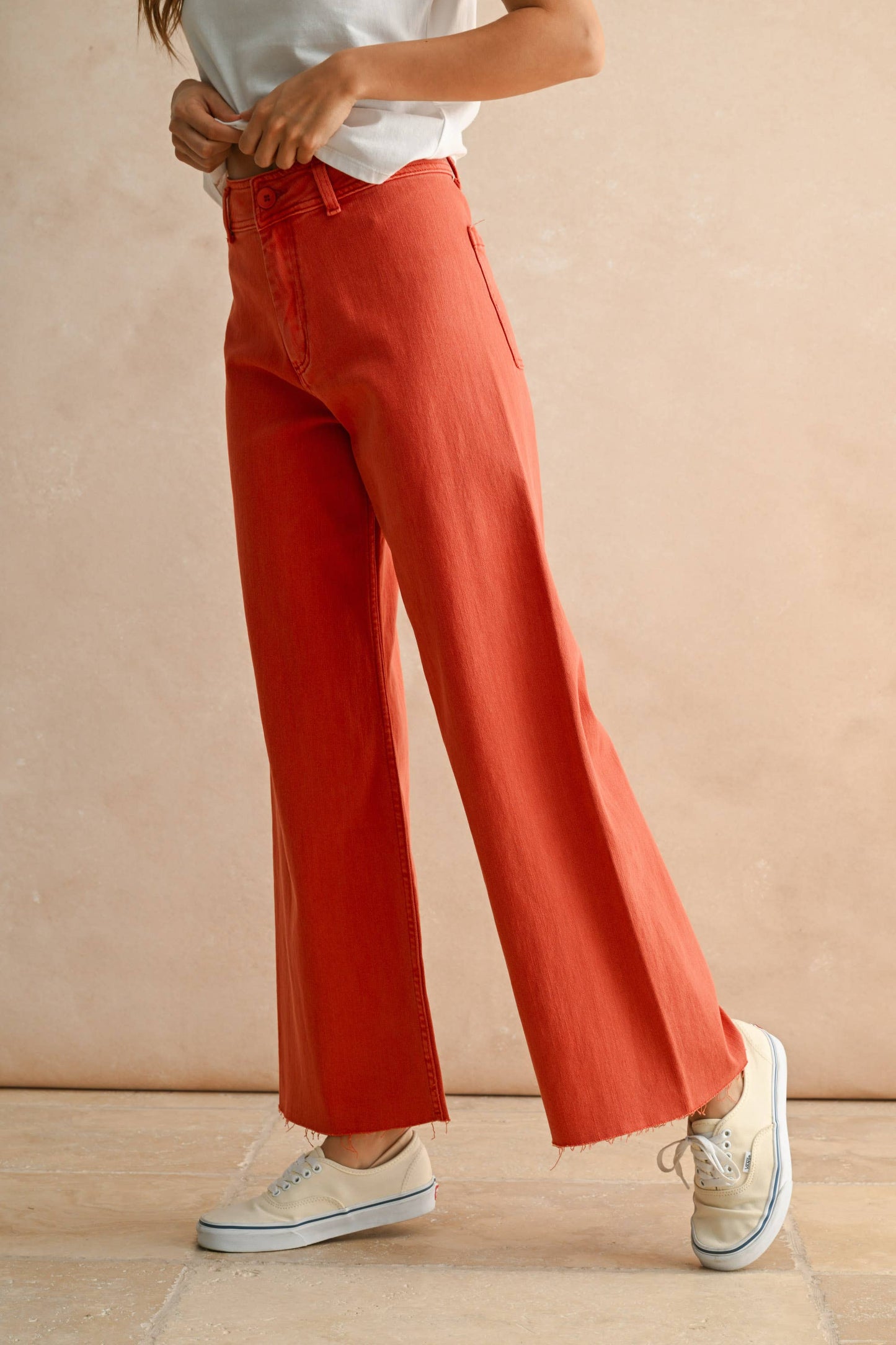 MMP623   STRAIGHT WIDE LEG DENIM PANTS