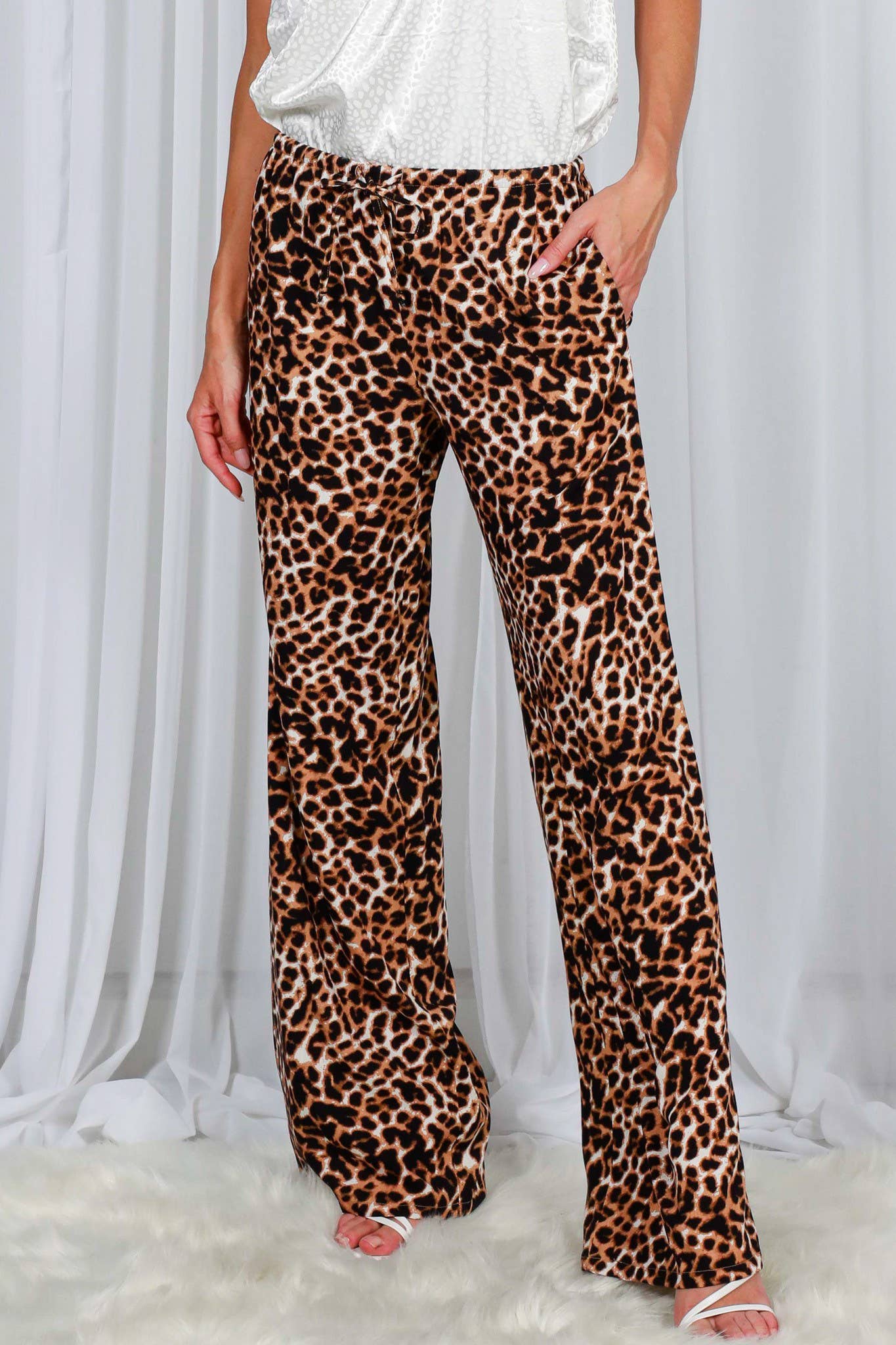 Animal Print Straight Leg Pants