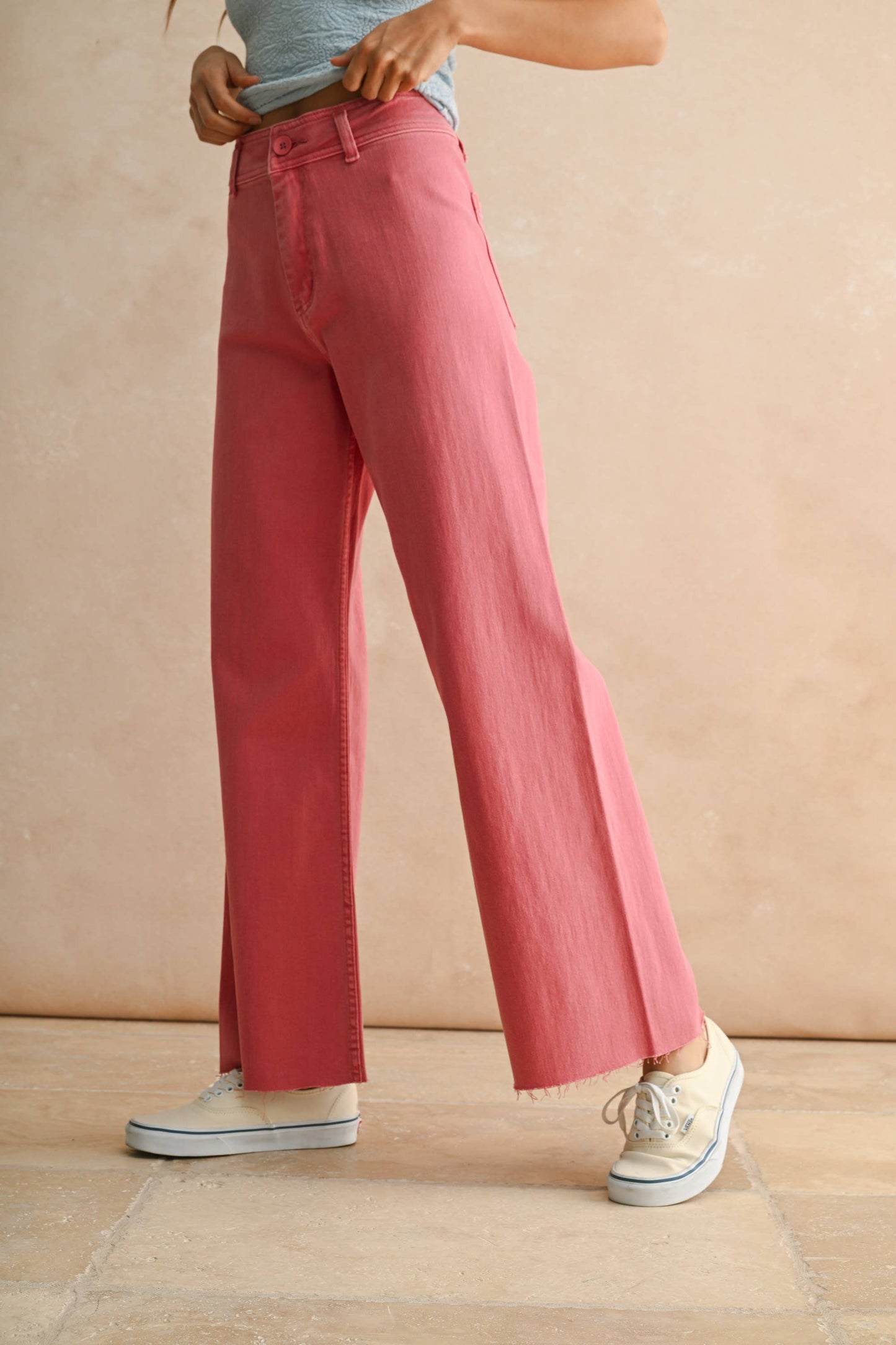 MMP623   STRAIGHT WIDE LEG DENIM PANTS
